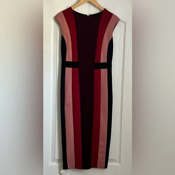 New York & Company Red and Pink Striped Midi Dress - Picture 3 of 6